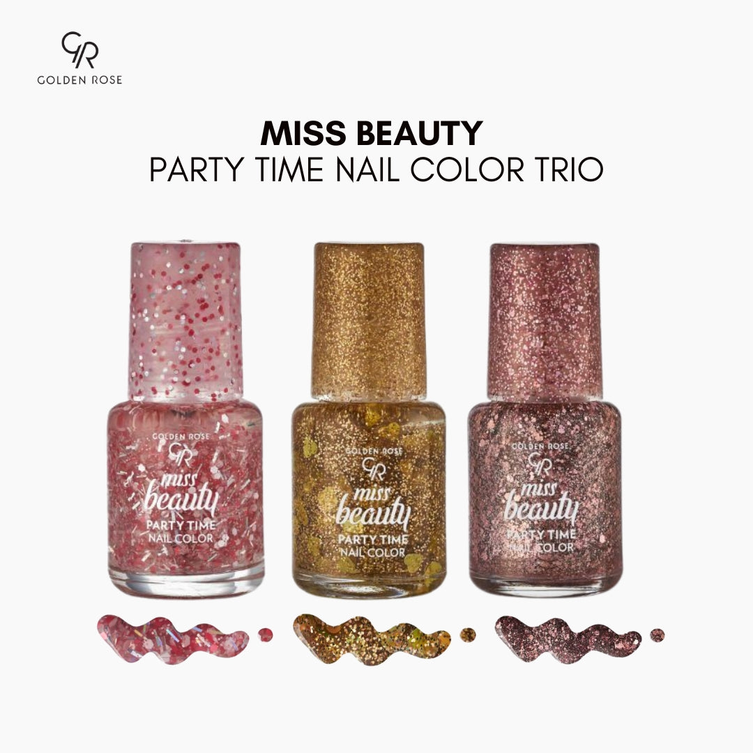 GOLDEN ROSE MISS BEAUTY PARTY TIME NAIL COLOR TRIO