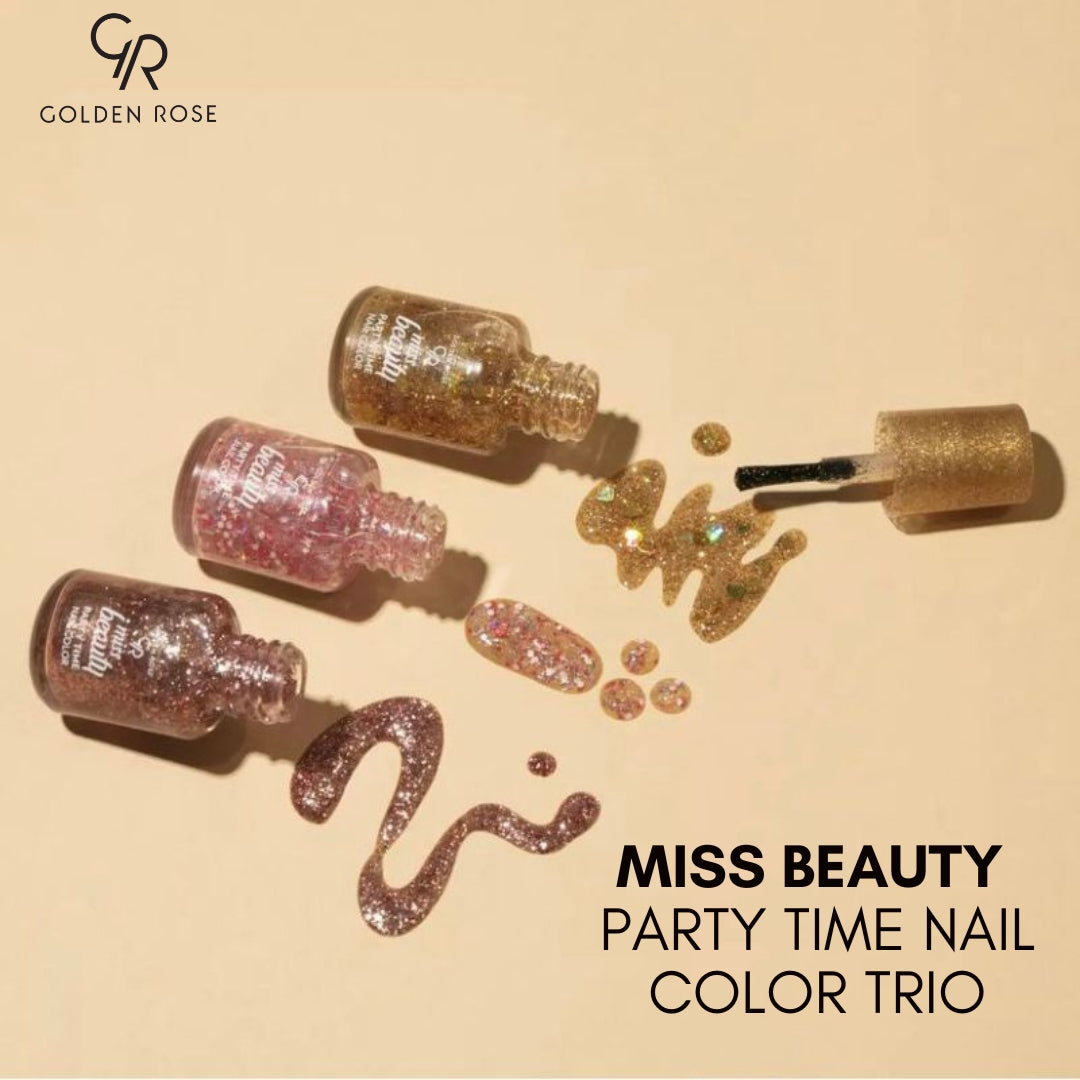 GOLDEN ROSE MISS BEAUTY PARTY TIME NAIL COLOR TRIO