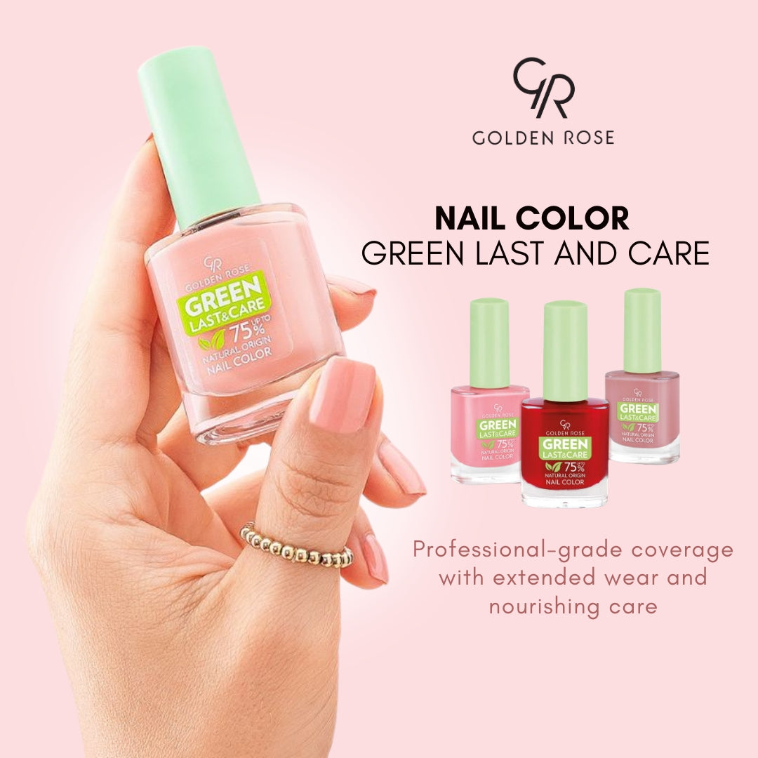 GOLDEN ROSE NAIL COLOR GREEN LAST AND CARE