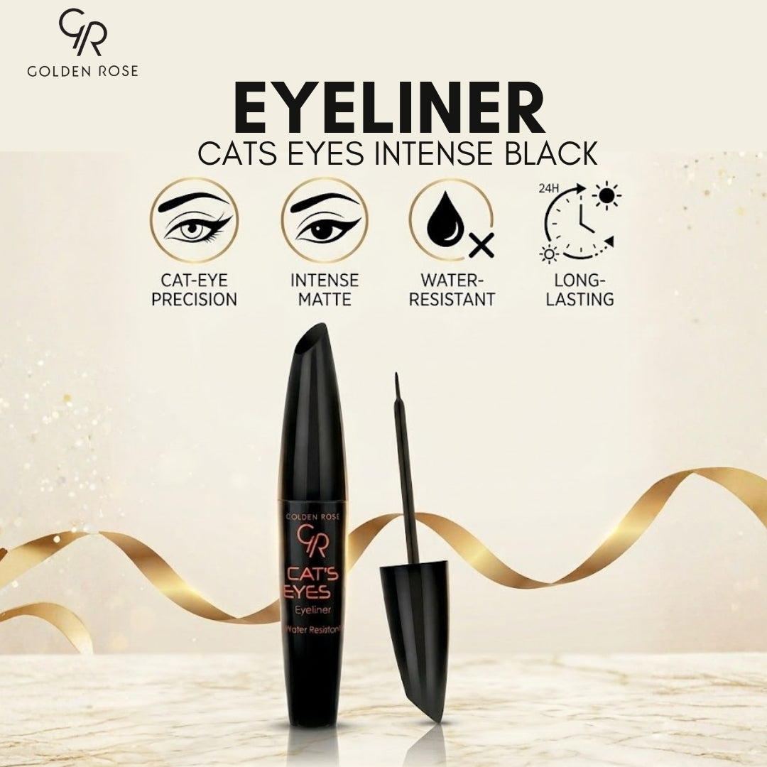 GOLDEN ROSE EYELINER CATS EYES INTENSE BLACK
