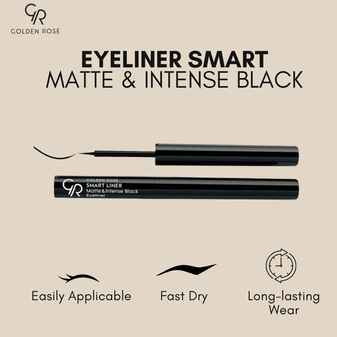 GOLDEN ROSE EYELINER SMART MATTE&INTENSE BLACK