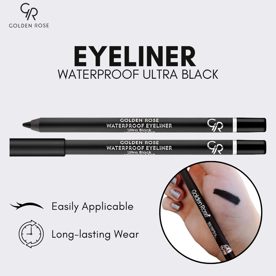 GOLDEN ROSE EYELINER WATERPROOF ULTRA BLACK