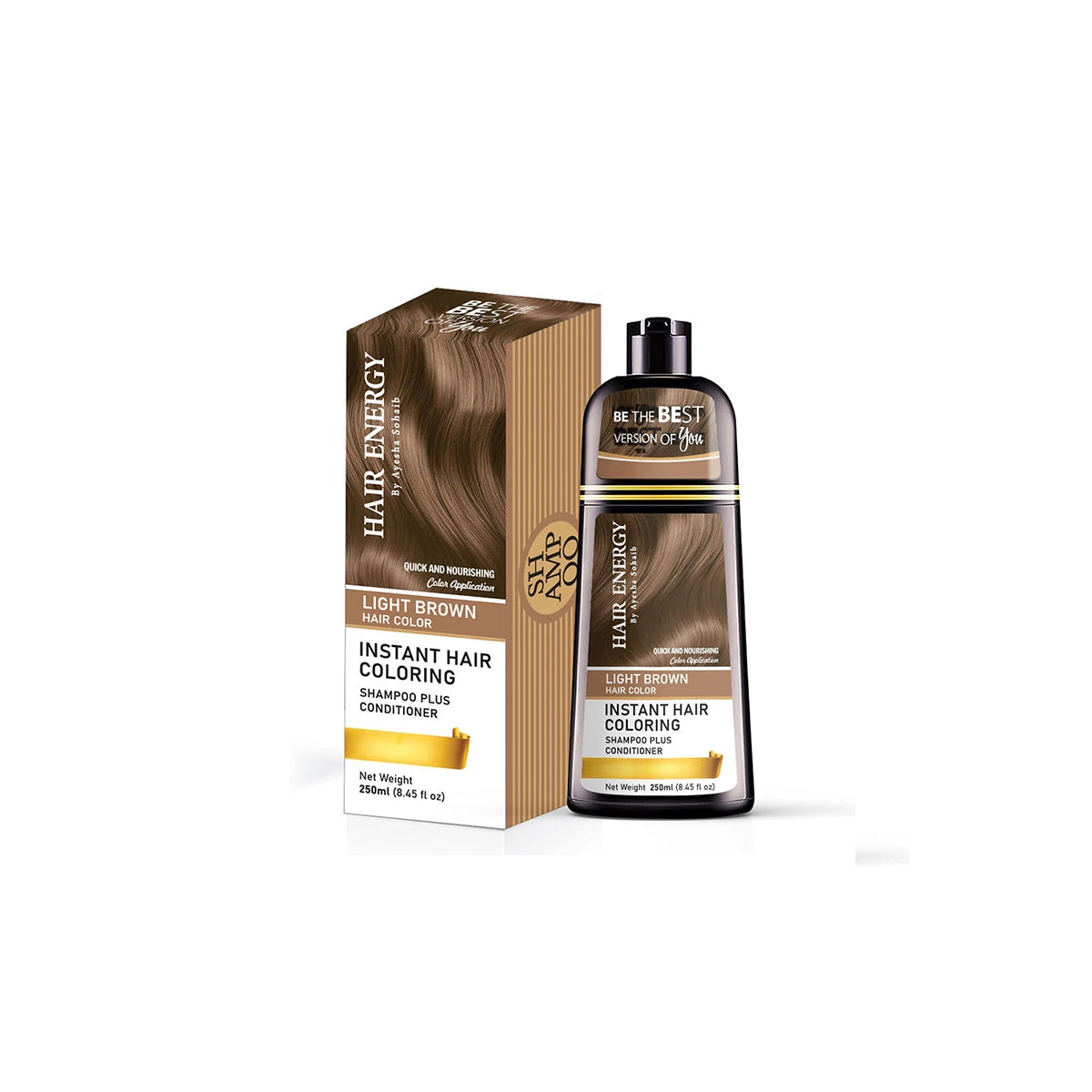 HAIR ENERGY INSTANT COLORING SHAMPOO 250ML LIGHT BROWN
