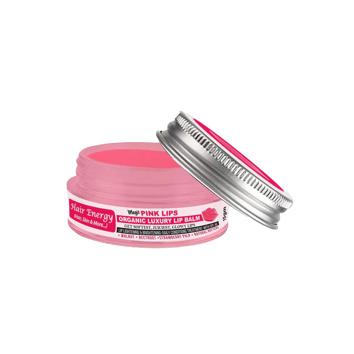 HAIR ENERGY MAGIC PINK LIPS ORGANIC LUXURY LIP BALM 15G