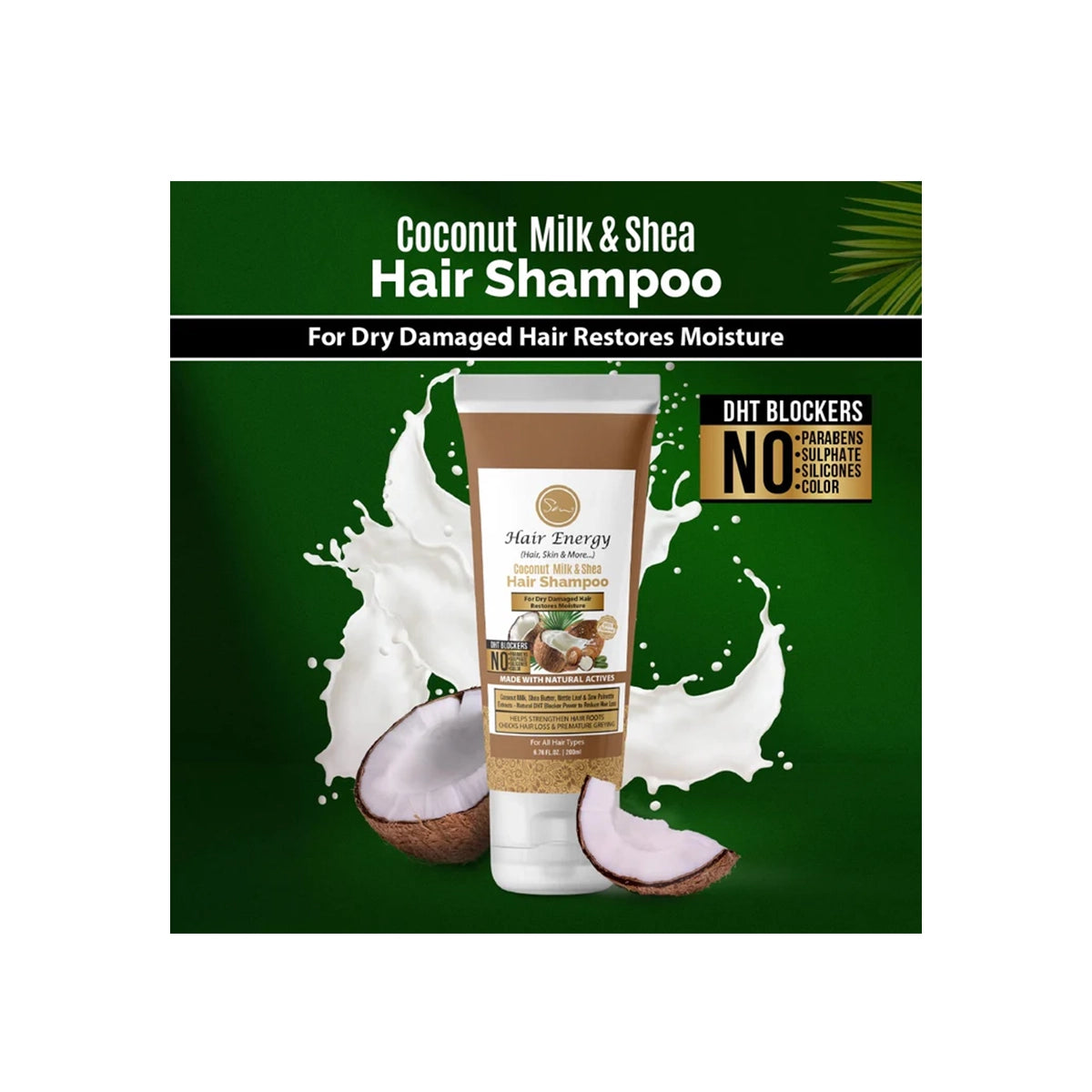 HAIR ENERGY SHAMPOO 200ML COCONUT MILK & SHEA