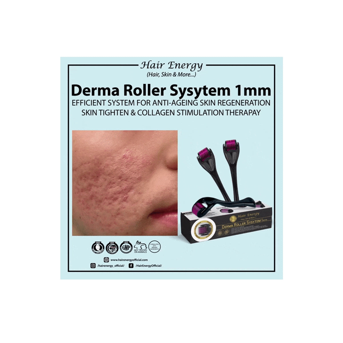 HAIR ENERGY DERMA ROLLER SYSTEM 1MM