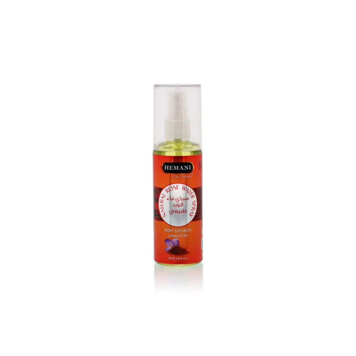 HEMANI NATURAL ROSE WATER SPRAY 120ML WITH SAFFRON