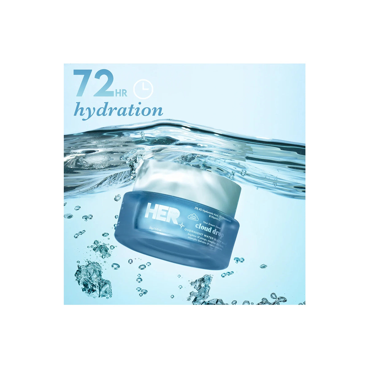 HER BEAUTY CLOUD DROP OVERNIGHT WATER SLEEP MASK 50GM
