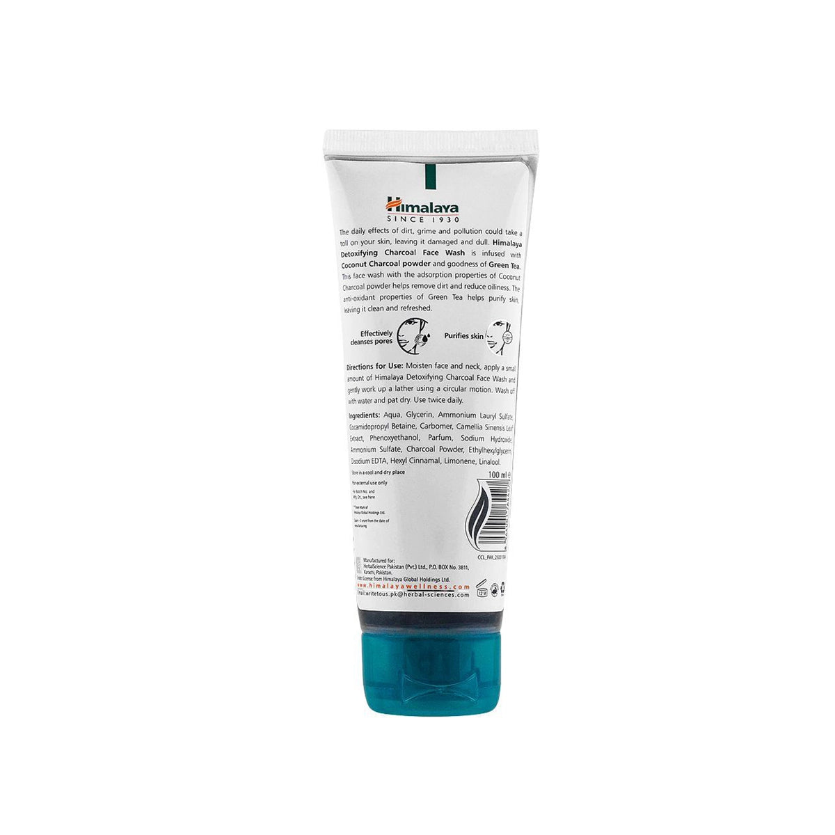 HIMALAYA FACE WASH 100ML CHARCOAL & GREEN TEA