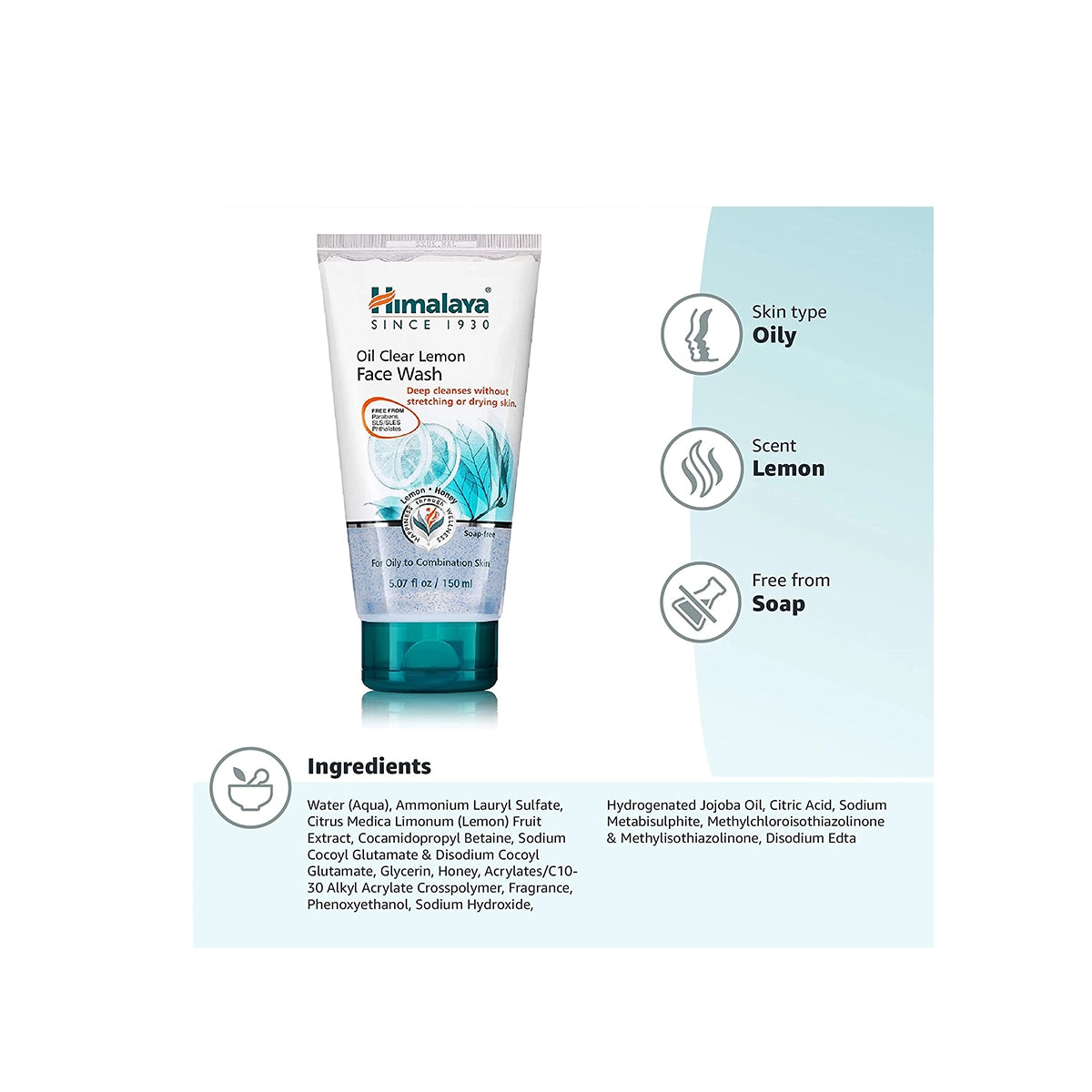 HIMALAYA FACE WASH 150ML LEMON OIL CONTROL.