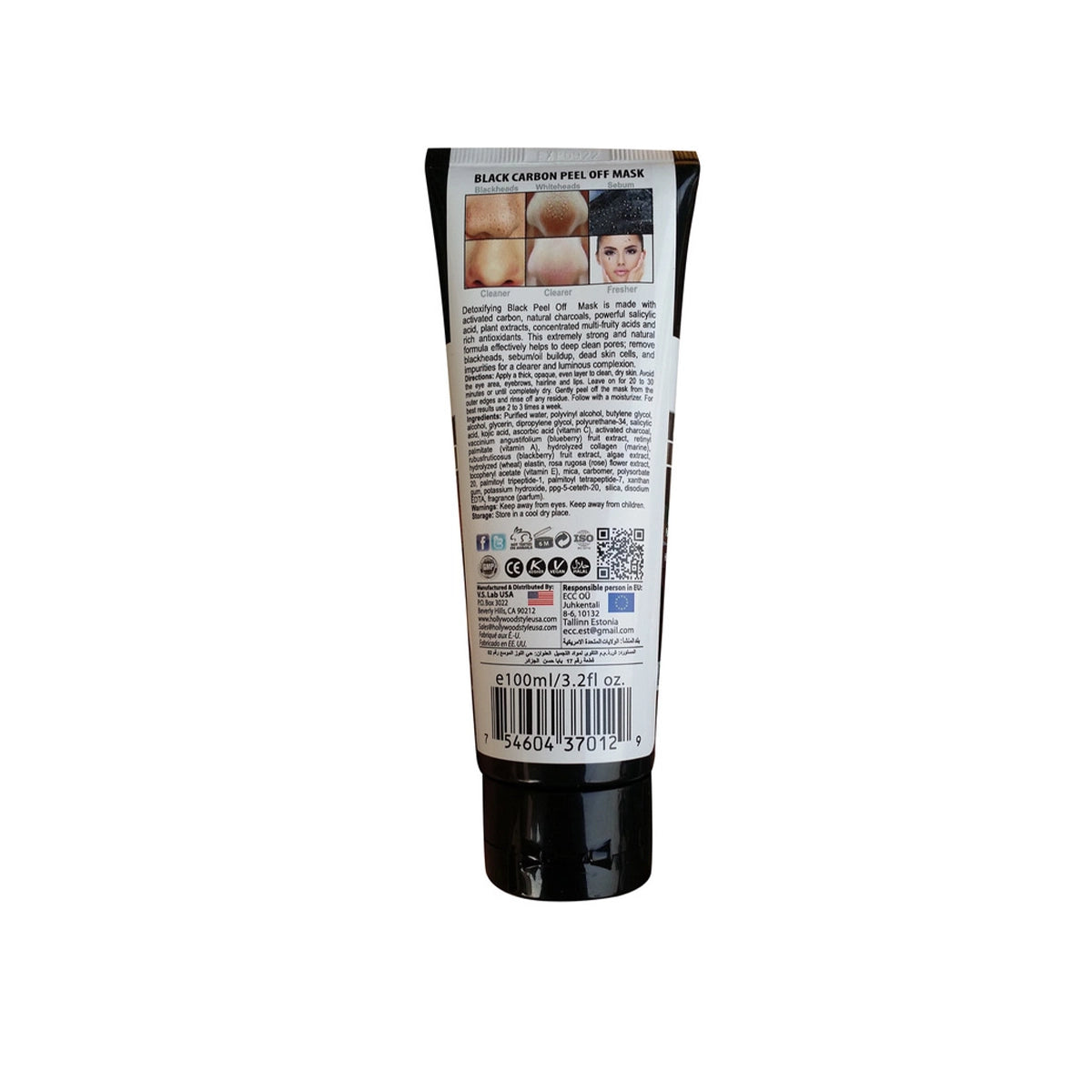 HOLLYWOOD 100ML BLACK CARBON PEEL OFF MASK