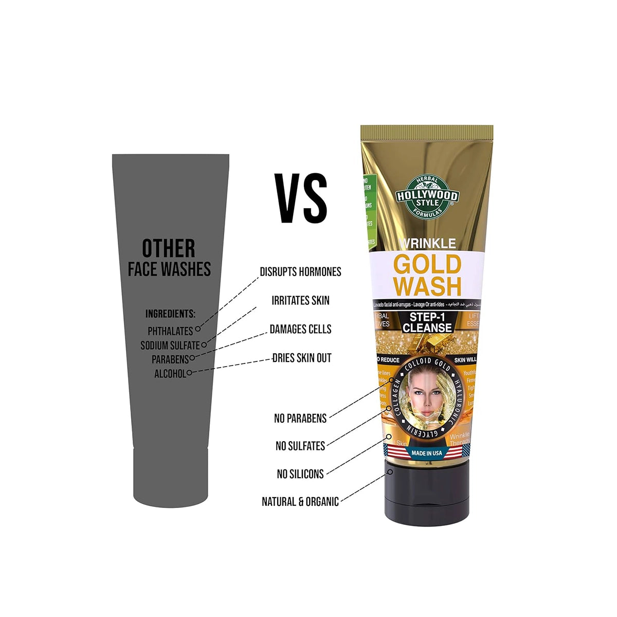 HOLLYWOOD 100ML GOLD COLLAGEN WASH