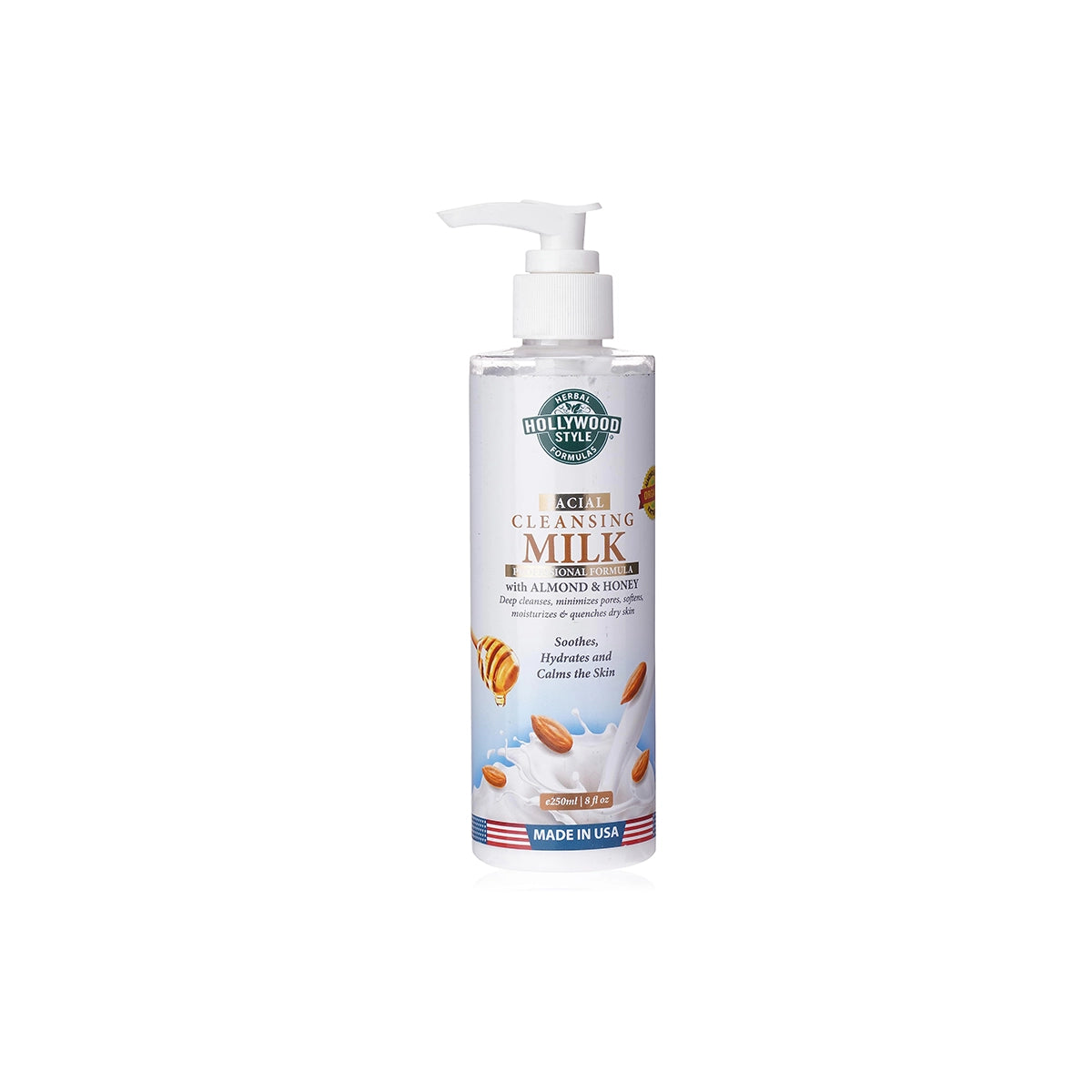 HOLLYWOOD CLEANSING MILK 250ML ALMOND & HONEY