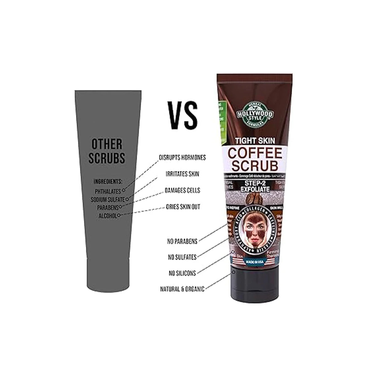 HOLLYWOOD 100ML COFFEE ELASTIN SCRUB