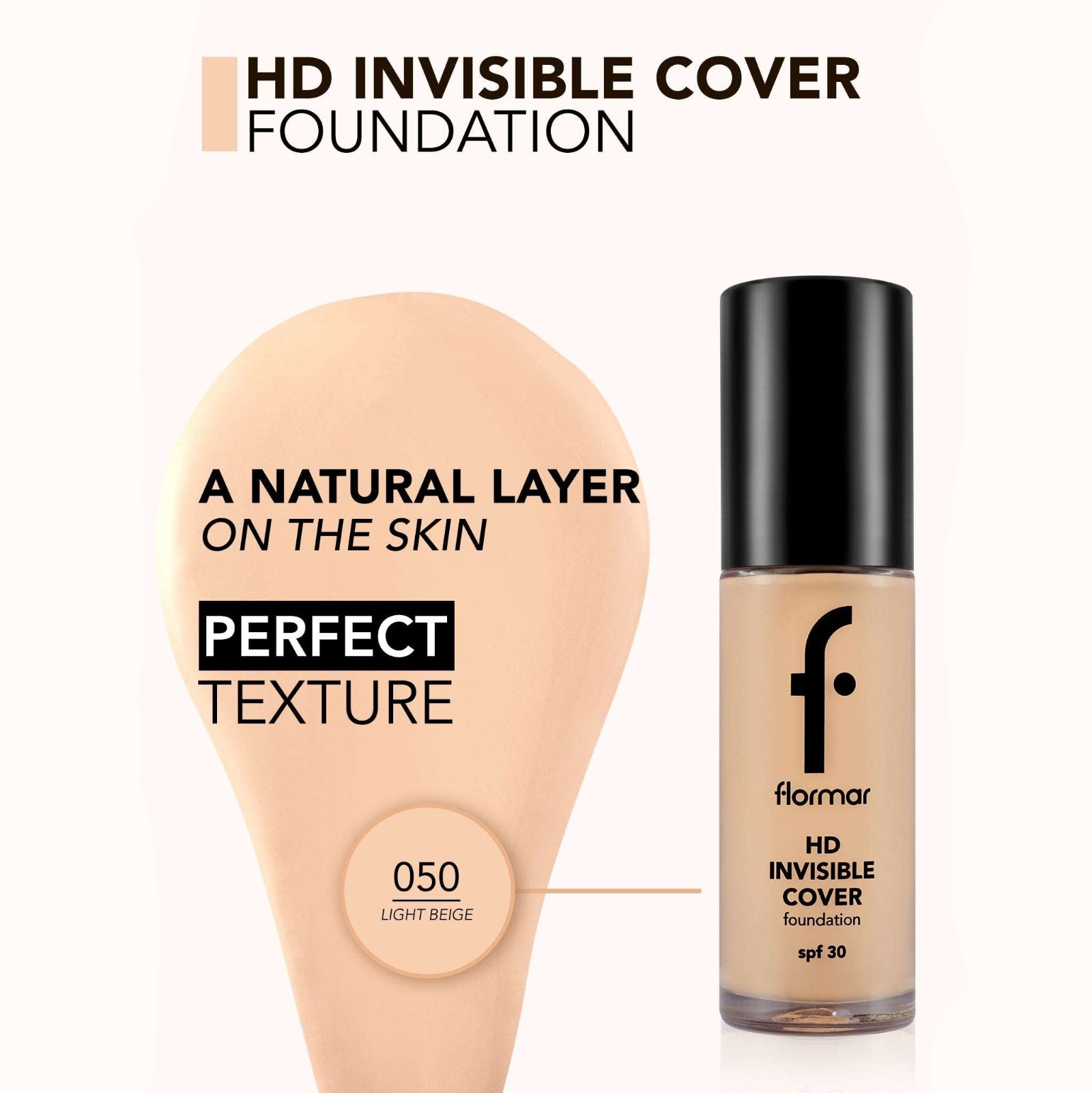 FLORMAR FOUNDATION INVISIBLE COVER HD 050