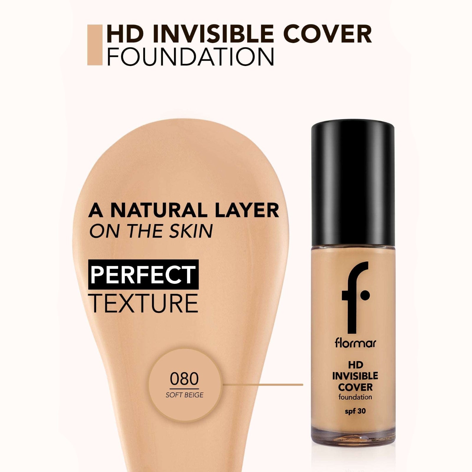 FLORMAR FOUNDATION INVISIBLE COVER HD 080