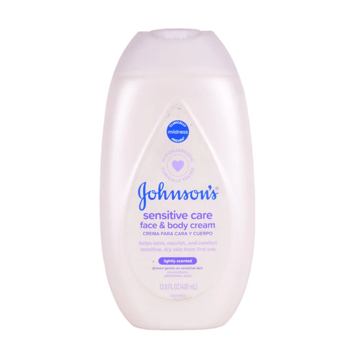 JOHNSONS FACE & BODY CREAM 400ML SENSITIVE CARE
