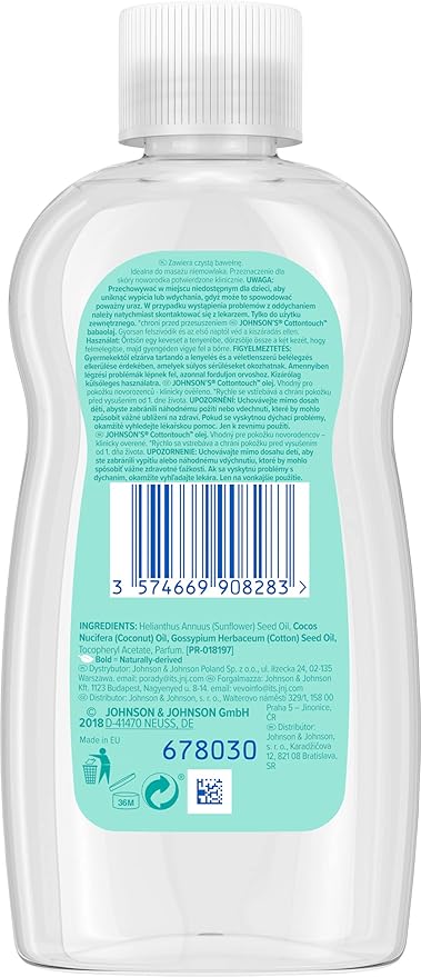 JOHNSONS UAE BABY OIL 200ML COTTON TOUCH