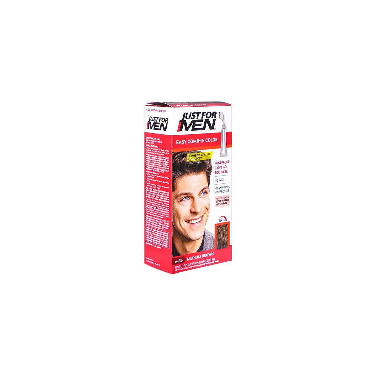 JUST FOR MEN COLOR EASY COMB MEDIUM BROWN
