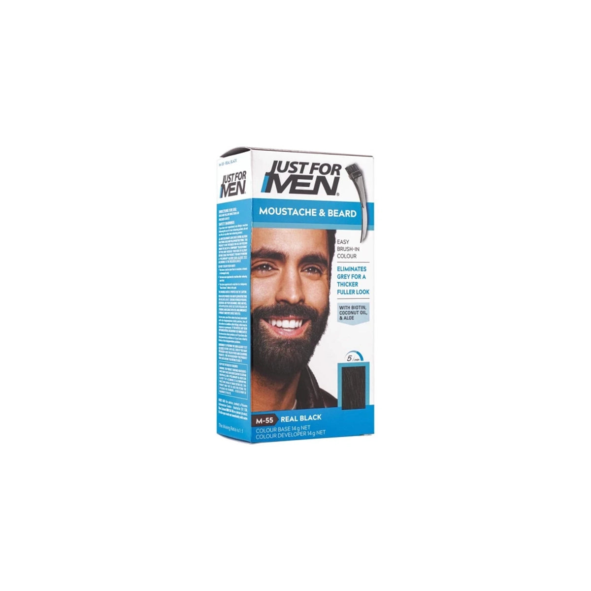 JUST FOR MEN COLOR HAIR REAL BLACK.
