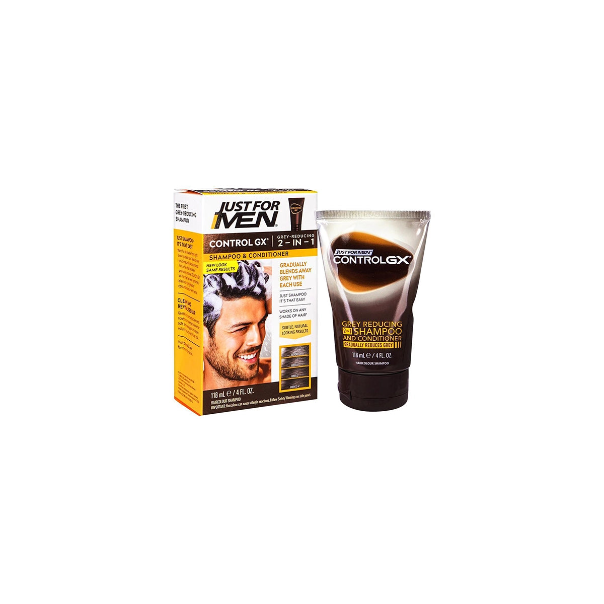 JUST FOR MEN CONTROL GX GREY REDUCING SHAMPOO 2 IN 1 118ML