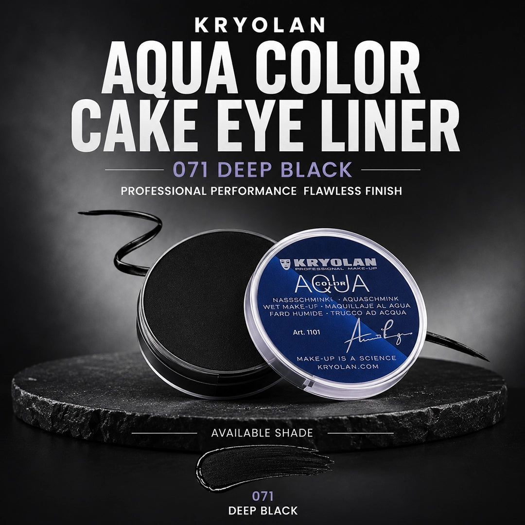 KRYOLAN AQUA COLOR CAKE EYE LINER 071 DEEP BLACK