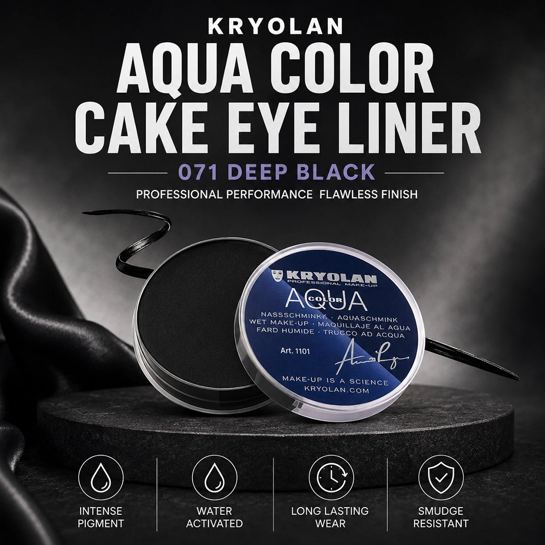 KRYOLAN AQUA COLOR CAKE EYE LINER 071 DEEP BLACK
