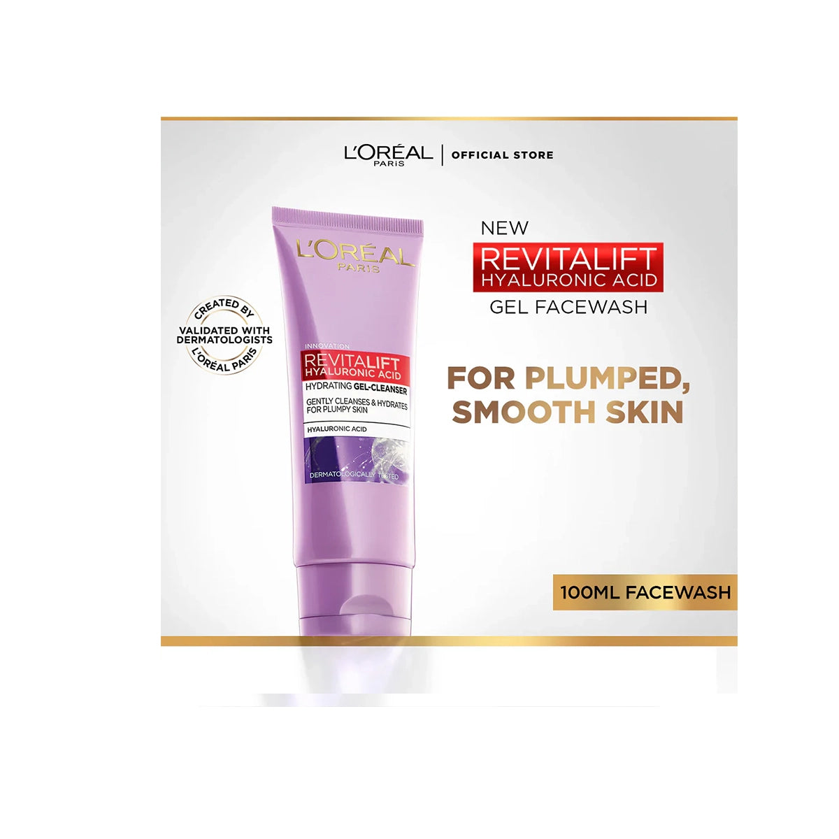 LOREAL REVITALIFT HYALURONIC ACID GEL CLEANSER 100ML