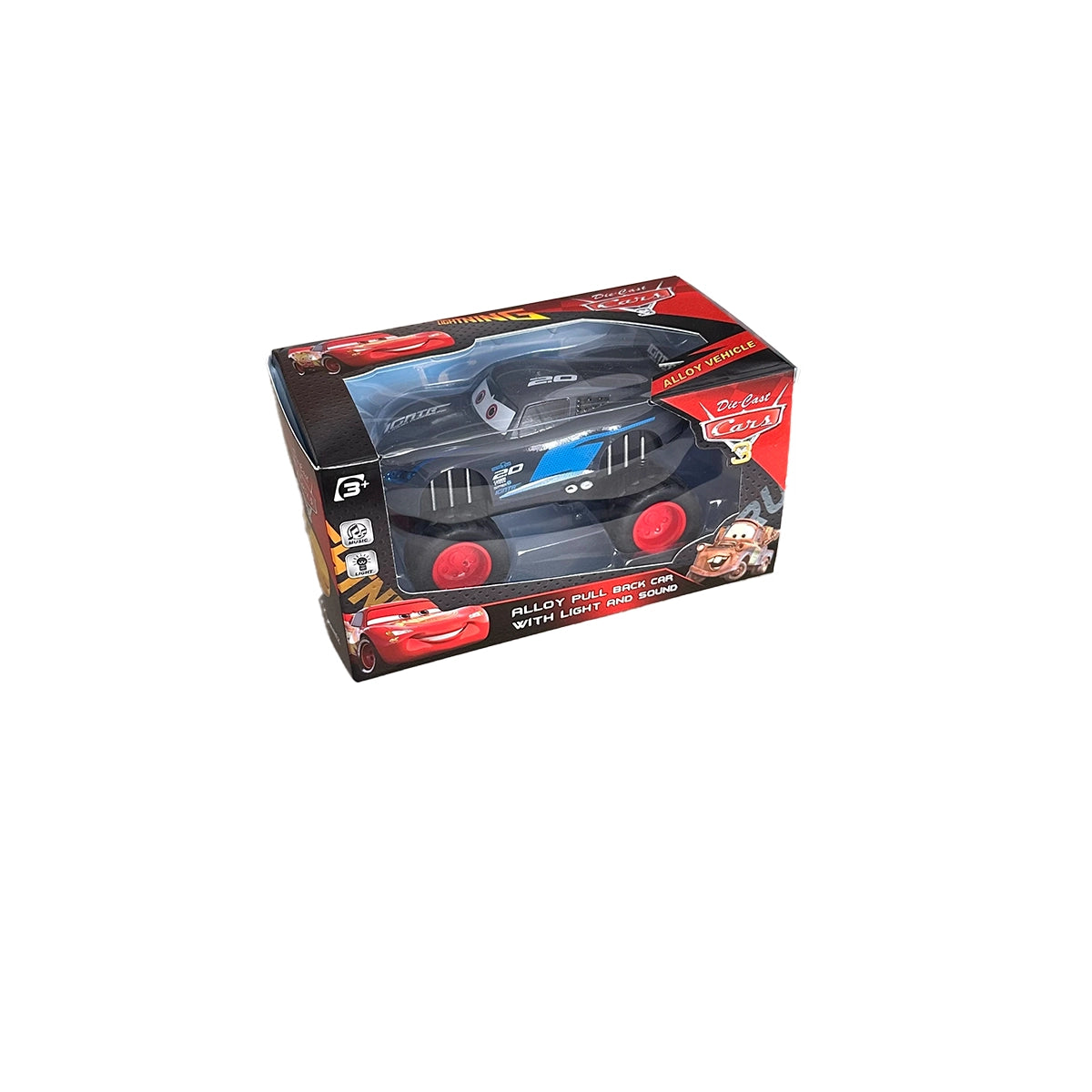 MCQUEEN FRI CAR (BLACK) W/LIGHT & MUSIC IN BOX