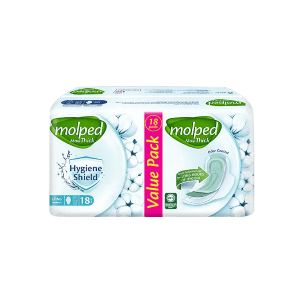 MOLPED MAXI THICK PADS HYGIENE SHIELD 18S