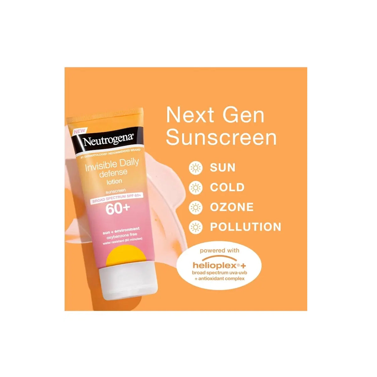 NEUTROGENA SUNSCREEN INVISIBLE DAILY DEFENCE LOTION SPF60