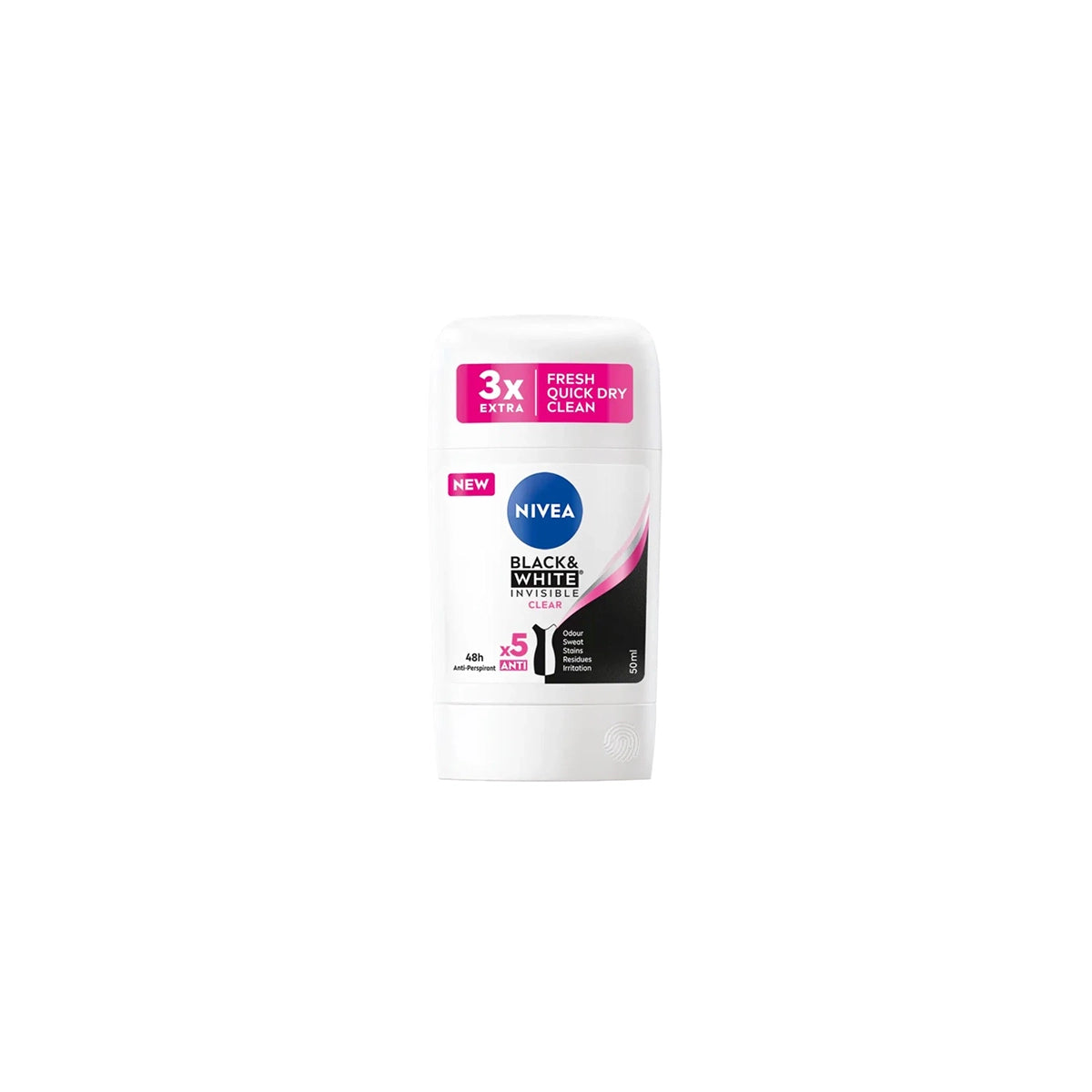 NIVEA DEO STICK 50ML BLACK & WHITE INVISIBLE CLEAR