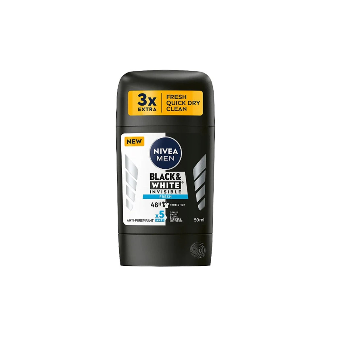 NIVEA MEN DEO STICK 50ML BLACK & WHITE INVISIBLE FRESH