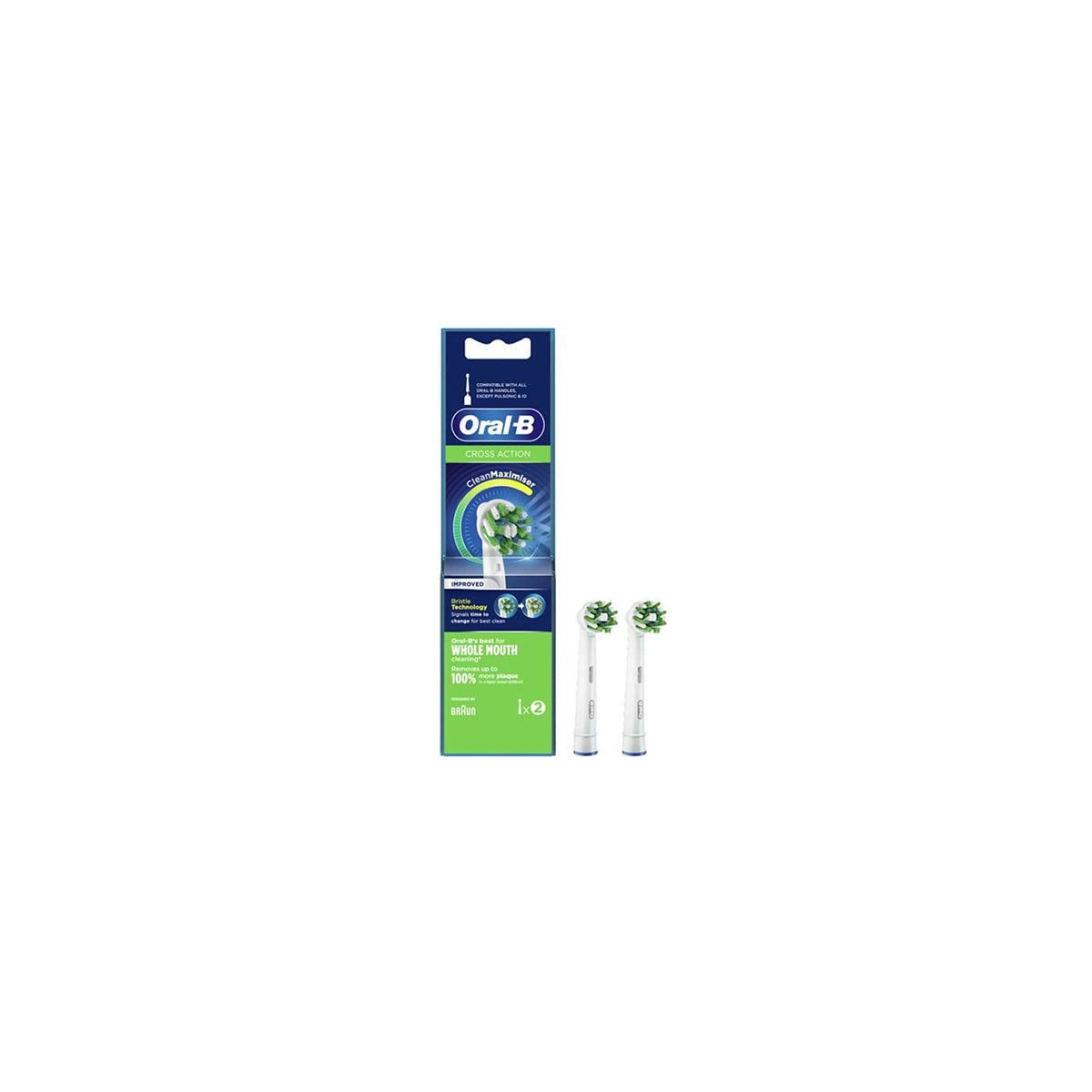 ORAL B CROSS ACTION T BRUSH HEAD 2PCS