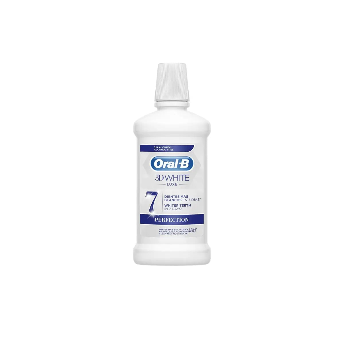ORAL B MOUTH WASH 500ML 3D WHITE LUXE WHITER TEETH PERFECTION