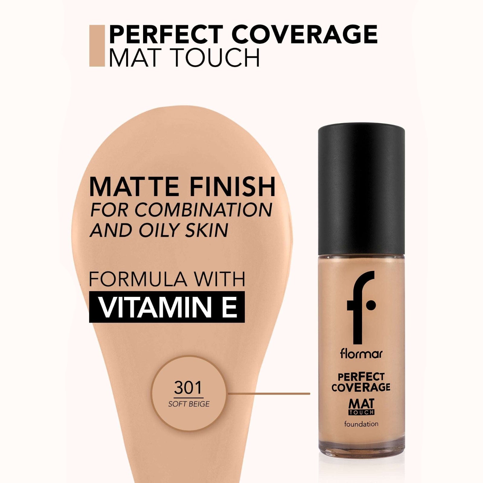 FLORMAR FOUNDATION MAT TOUCH M301