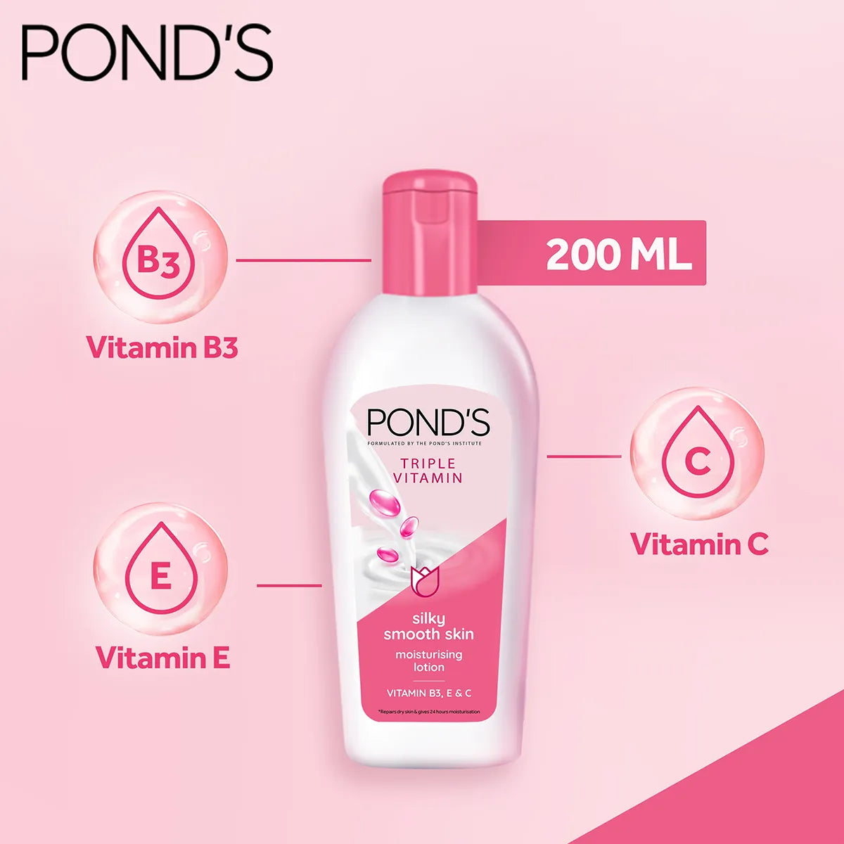 PONDS PAK TRIPPLE VITAMIN LOTION 200ML