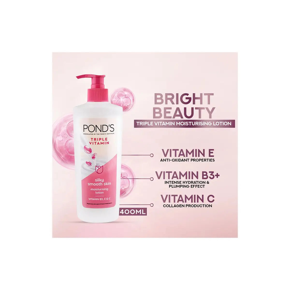 PONDS PAK TRIPPLE VITAMIN LOTION 400ML