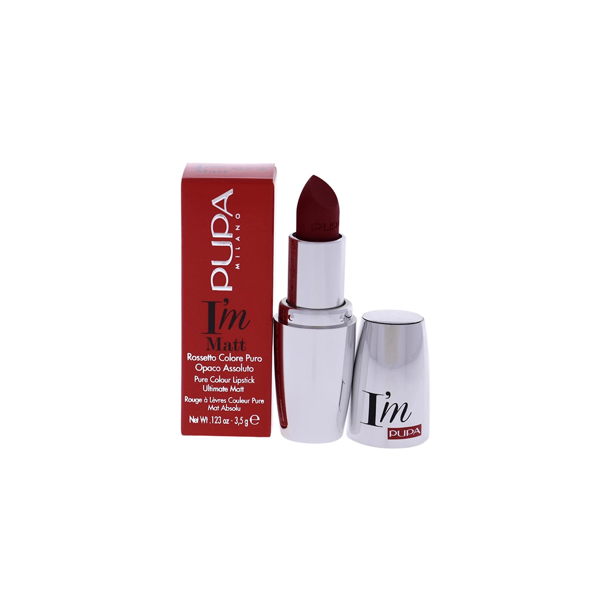 PUPA I M MATT PURE COLR LIPSTICK ULTM MATTE VELVET RUBY
