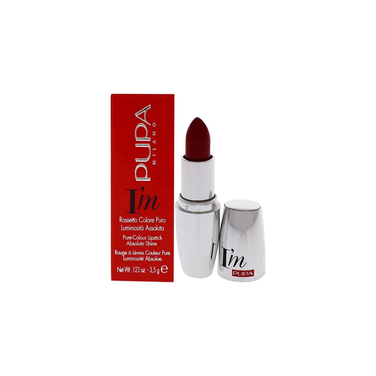 PUPA I M PURE COLR LIPSTICK ABSOLUTE SHINERED POP