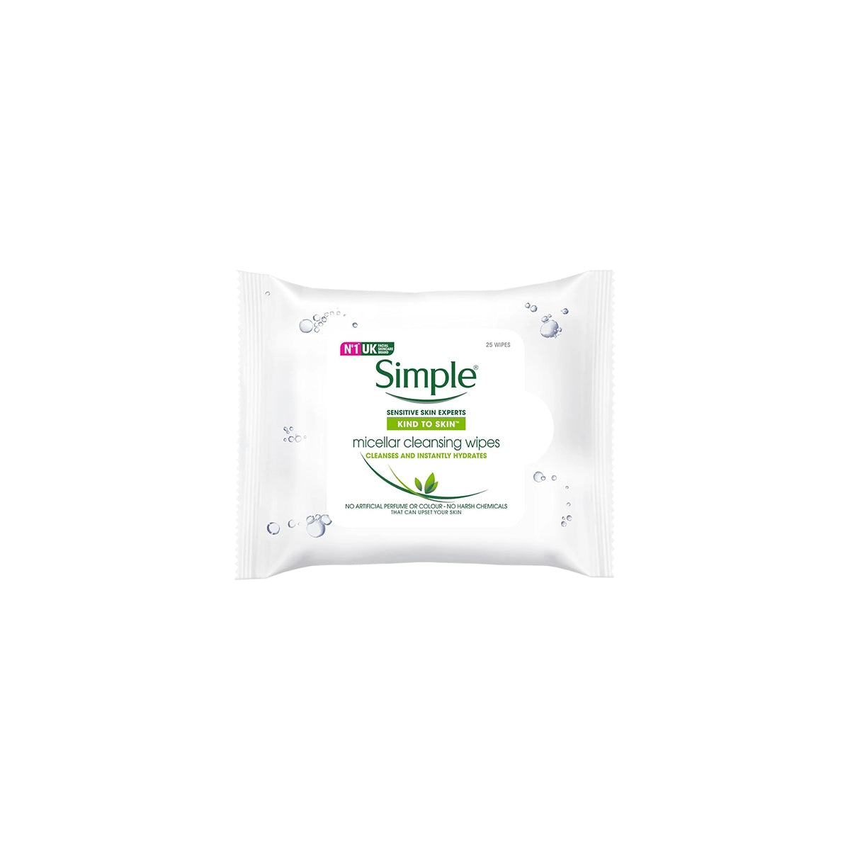 SIMPLE CLEANSING WIPES 25CS KIND TO SKIN MICELLAR