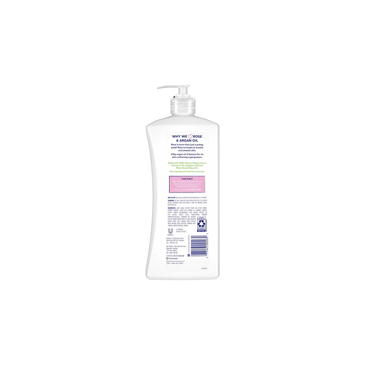 STIVES USA BODY LOTION 621ML SMOOTHING ROSE & ARGAN OIL
