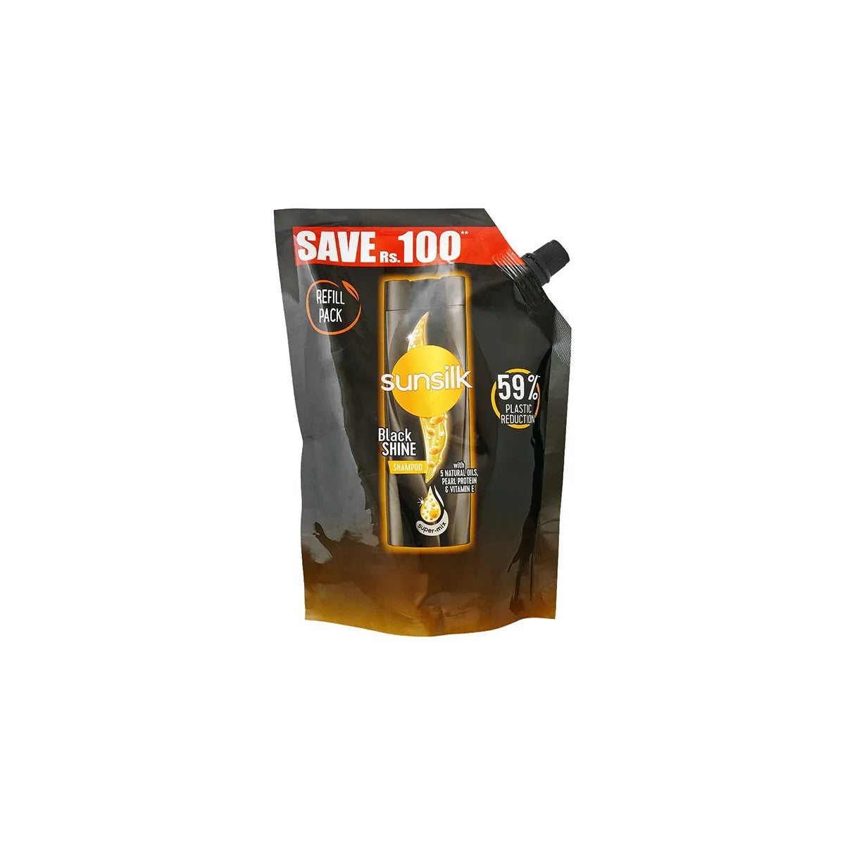 SUNSILK PAK SHAMPOO 360ML BLACK SHINE (POUCH)