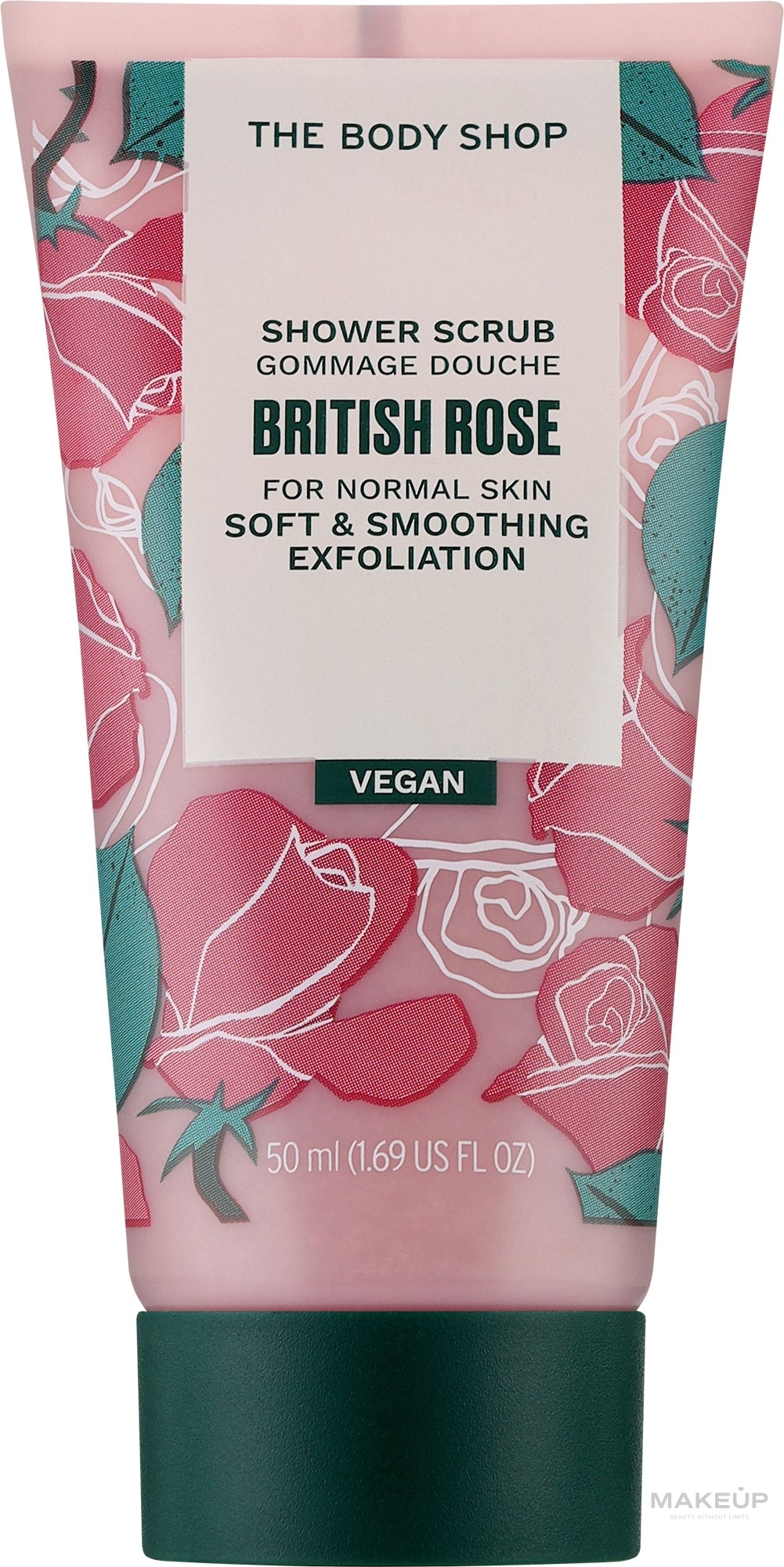 THE BODY SHOP BODY SCRUB 50ML BRITISH ROSE