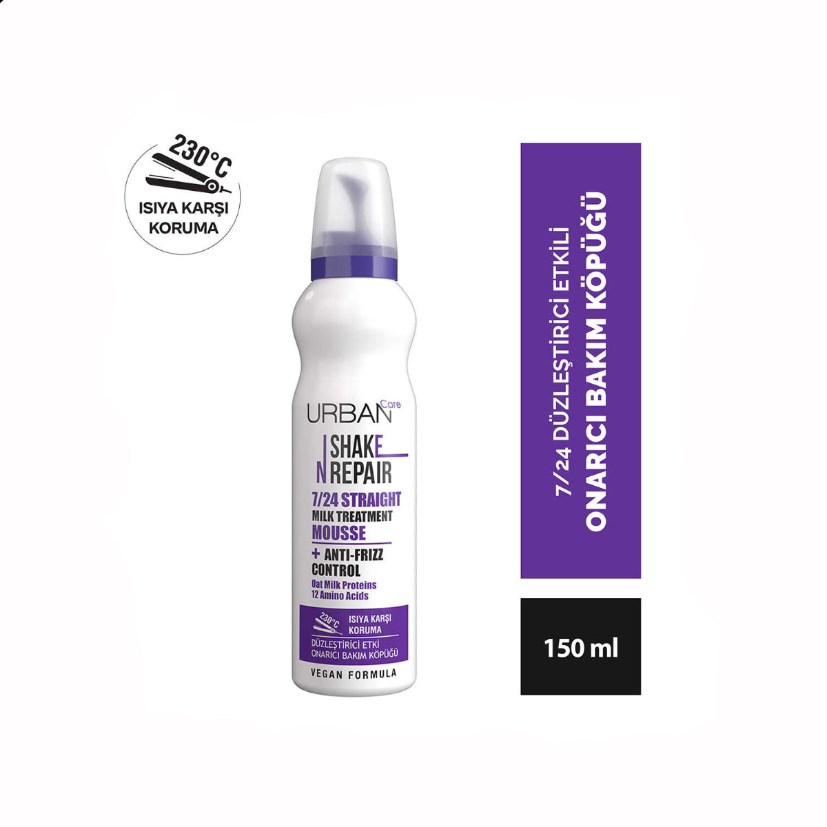 URBAN CARE SHAKE N REPAIR STRAIGHT TREATMENT MOUSSE 150ML