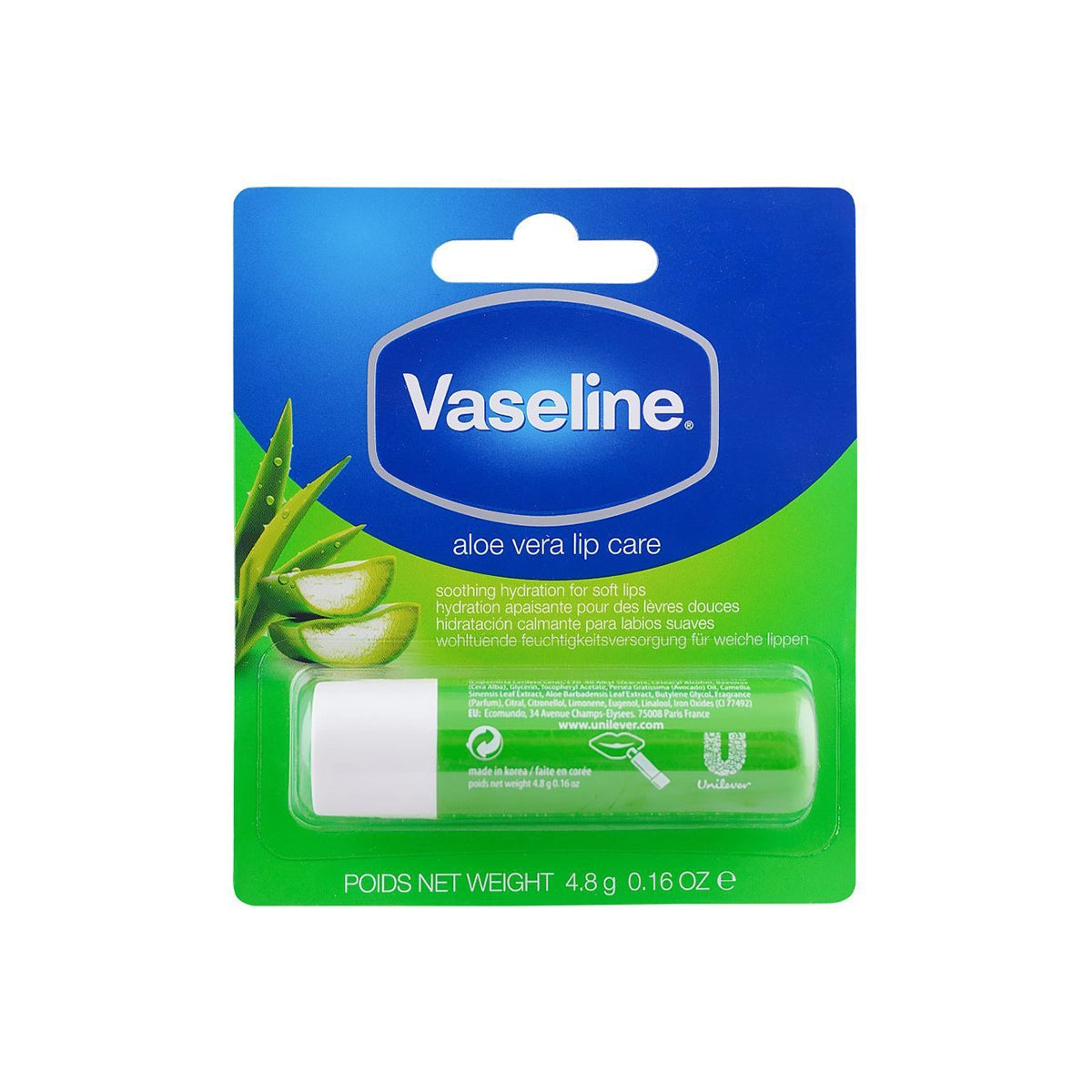 VASELINE ALOE VERA LIP CARE 4.8G