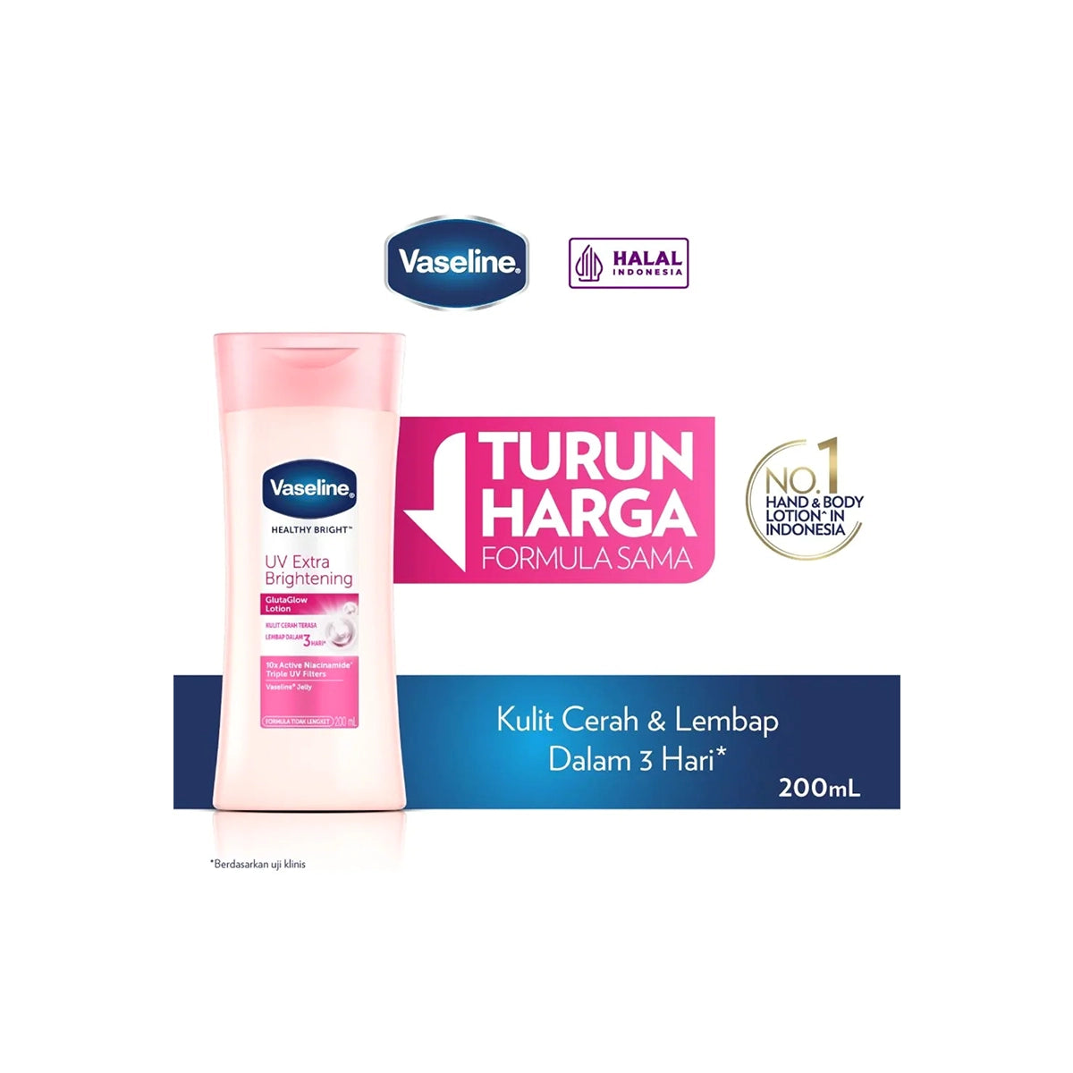 VASELINE PAK BODY LOTION 200ML HEALTHY BRIGHT