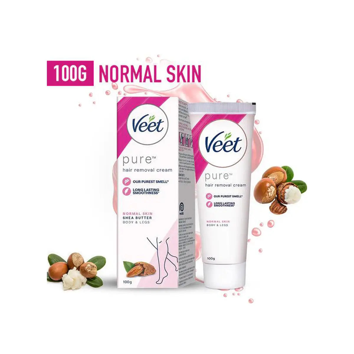 VEET PAK HAIR REMOVAL CREAM 100GM PURE NORMAL SKIN