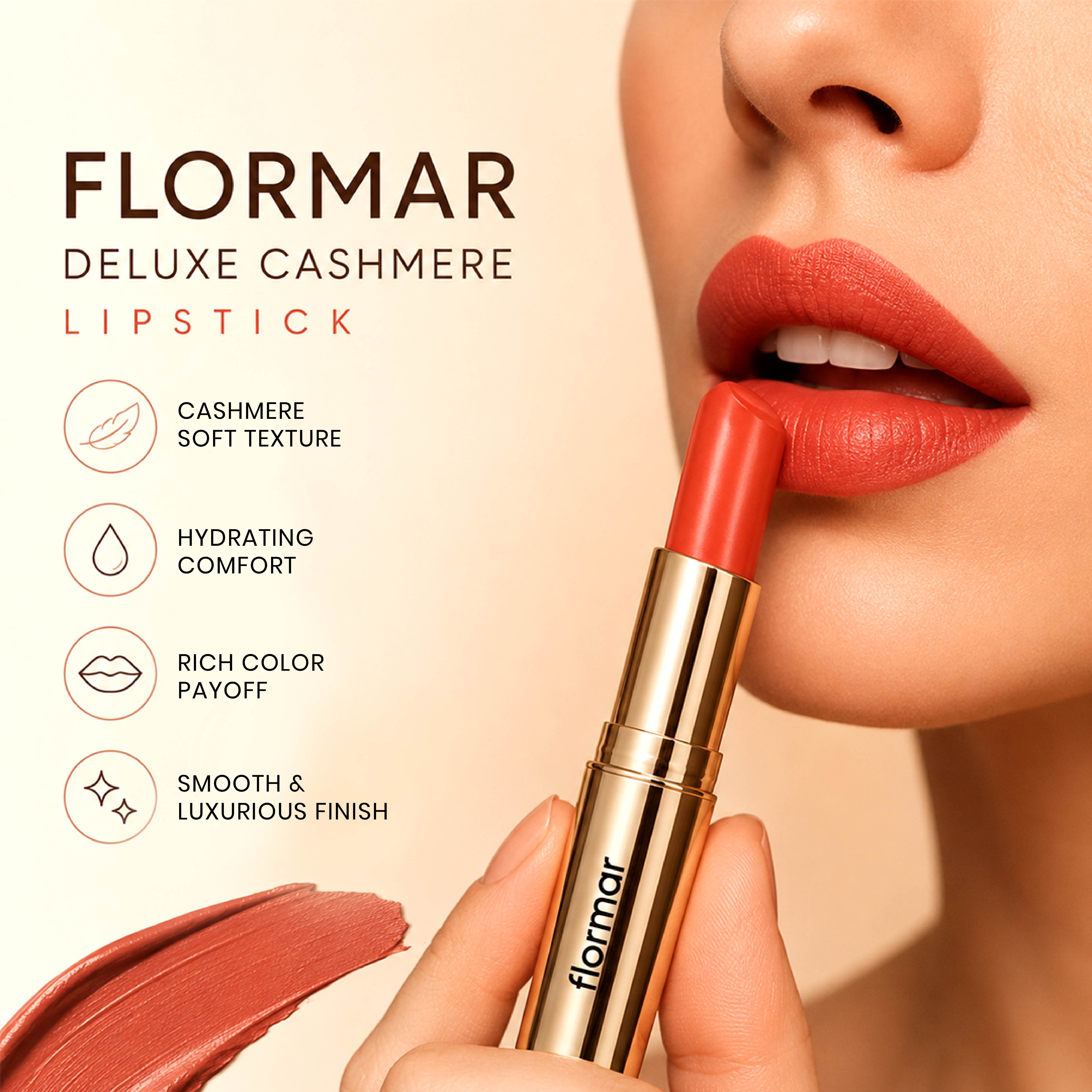 FLORMAR LIPSTICK DELUXE CASHMERE