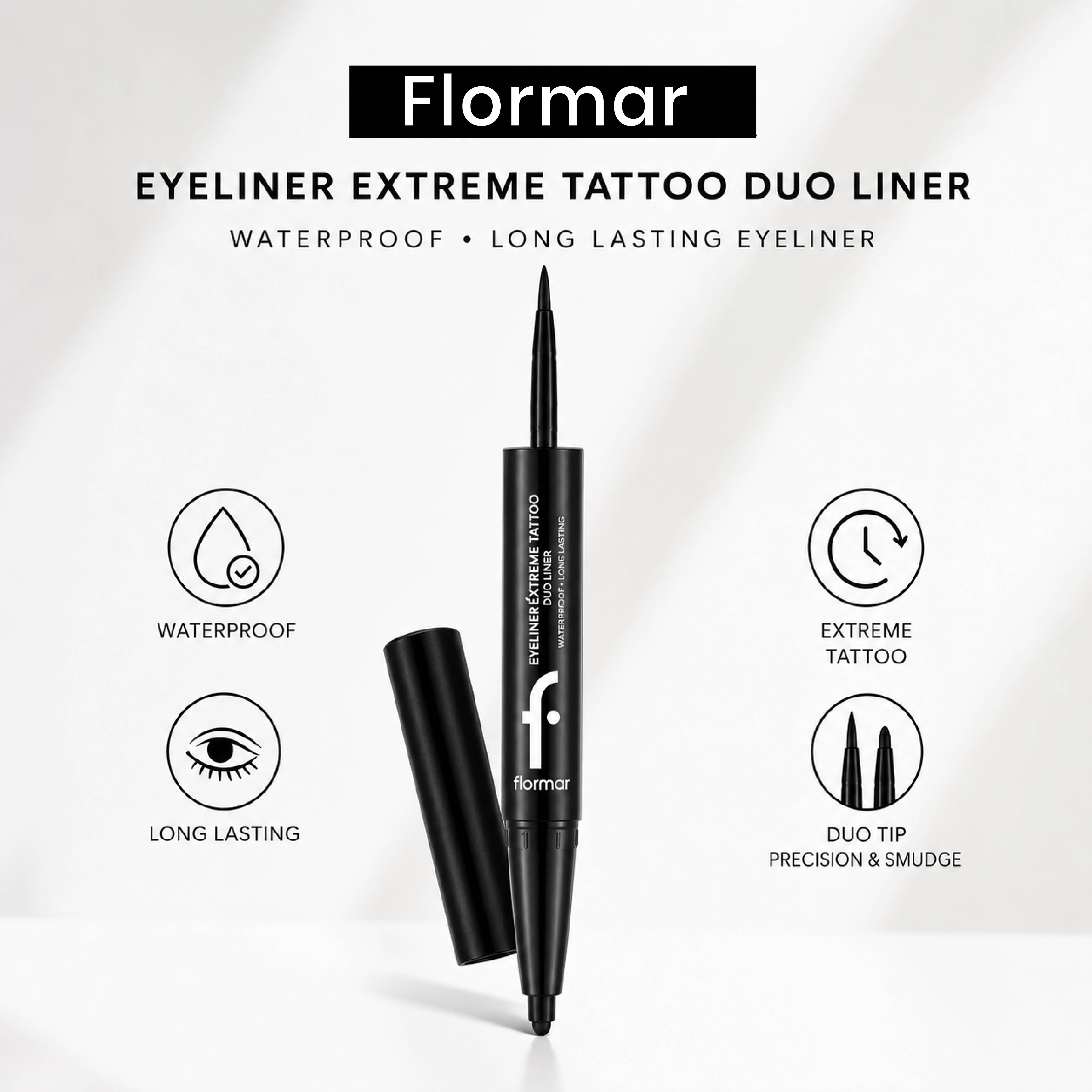 FLORMAR EYELINER EXTREME TATTOO DUO LINER WATERPROOF LONG LASTING EYELINER
